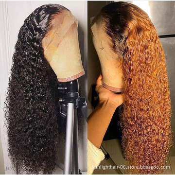 Wigs Indian  Virgin Human Hair Deep Curly Lace Front Human Hair Wigs For Women  Brazilian virgin Hair 13x4 Lace front wigs